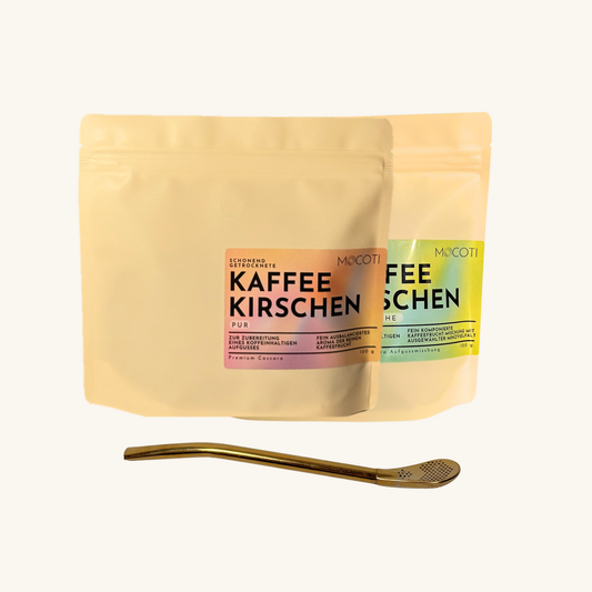 KAFFEEKIRSCHEN FRISCHE-DUO (Pur + Minzfrische + Filter-Trinkhalm)